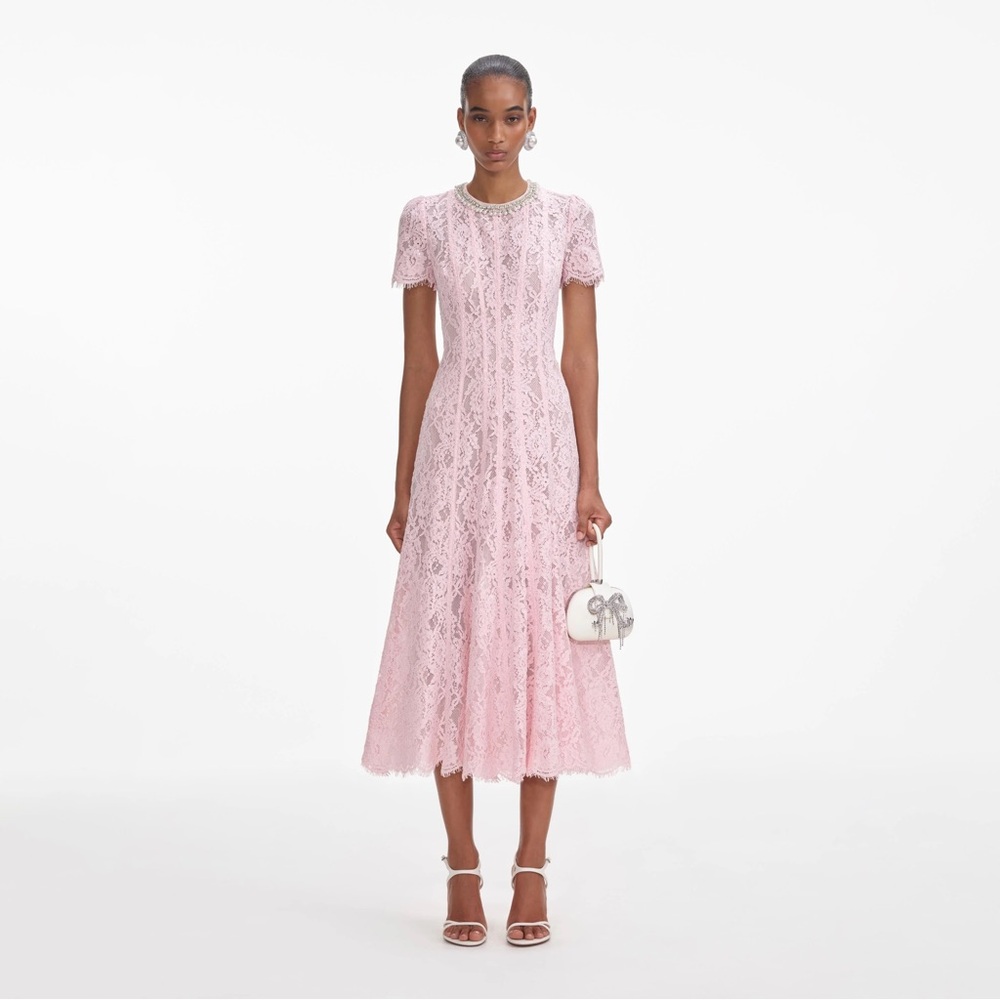 Elegant Pink Lace Dress from Self Portrait
